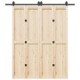 Kit de herrajes para puertas correderas acero negro 200 cm de , Artículos para puertas - Ref: Foro24-4009741, Precio: 85,79 €...