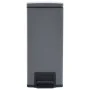 Cubo basura con pedal antihuellas 30L gris acero inoxidable de vidaXL, Cubos de la basura y papeleras - Ref: Foro24-149572, P...