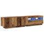 Mueble TV luces LED madera ingeniería envejecida 180x35x40 cm de , Muebles TV - Ref: Foro24-3329163, Precio: 145,45 €, Descue...