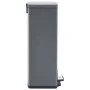 Cubo basura con pedal antihuellas 30L gris acero inoxidable de vidaXL, Cubos de la basura y papeleras - Ref: Foro24-149572, P...