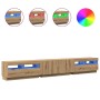 Mueble de TV luces LED madera roble artisan 260x35x40 cm de , Muebles TV - Ref: Foro24-3329168, Precio: 236,33 €, Descuento: %