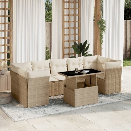 Set de sofás de jardín y cojines 8 piezas ratán sintético beige en Conjuntos de jardín | Comprar online en Foru.es