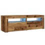 Mesitas de noche con luces LED 2 uds madera vieja 60x35x40 cm de , Mesitas de noche - Ref: Foro24-3329161, Precio: 76,54 €, D...