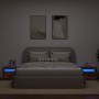 Mesitas de noche con luces LED 2 uds madera vieja 60x35x40 cm de , Mesitas de noche - Ref: Foro24-3329161, Precio: 76,54 €, D...