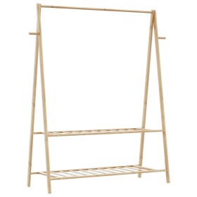 Perchero con estantes bambú 132x45,5x150,5 cm de , Organizadores de vestidores y perchas de barra - Ref: Foro24-4008912, Prec...