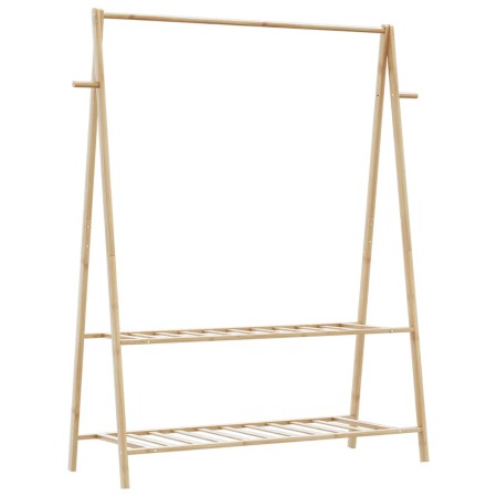 Perchero con estantes bambú 132x45,5x150,5 cm de , Organizadores de vestidores y perchas de barra - Ref: Foro24-4008912, Prec...