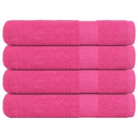 Toallas 4 uds 100% algodón rosa 100x200 cm 600 gsm de , Toallas - Ref: Foro24-137059, Precio: 57,86 €, Descuento: %