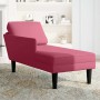 Tumbona con almohada y reposabrazo derecho terciopelo rojo vino de , Divanes - Ref: Foro24-4009811, Precio: 136,80 €, Descuen...