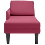 Tumbona con almohada y reposabrazo derecho terciopelo rojo vino de , Divanes - Ref: Foro24-4009811, Precio: 136,80 €, Descuen...
