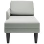 Tumbona almohada y reposabrazo derecho terciopelo gris claro de , Divanes - Ref: Foro24-4009807, Precio: 105,79 €, Descuento: %