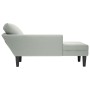 Tumbona almohada y reposabrazo derecho terciopelo gris claro de , Divanes - Ref: Foro24-4009807, Precio: 105,79 €, Descuento: %