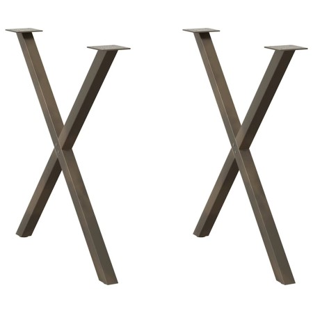 Patas para mesa comedor forma X 2uds acero natural 70x(72-73)cm de , Patas para mesas - Ref: Foro24-4012919, Precio: 59,14 €,...