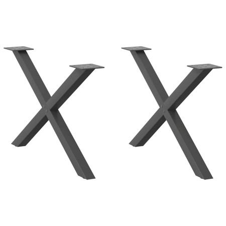 Patas para mesa de centro en forma de X 2 uds antracita acero de , Patas para mesas - Ref: Foro24-4012906, Precio: 58,35 €, D...