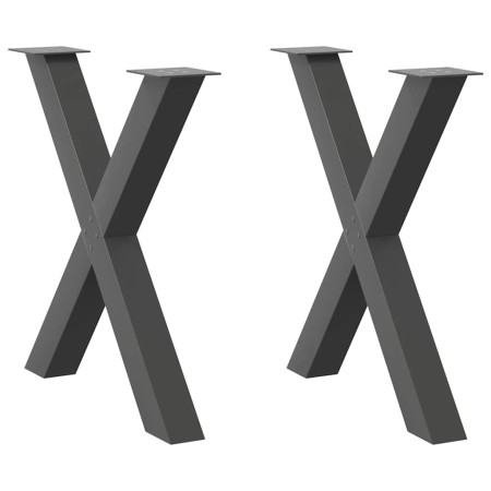 Patas para mesa de comedor en forma de X 2 uds antracita acero de , Patas para mesas - Ref: Foro24-4012978, Precio: 112,71 €,...