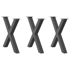 Patas para mesa de comedor en forma de X 3 uds antracita acero de , Patas para mesas - Ref: Foro24-4012990, Precio: 150,38 €,...