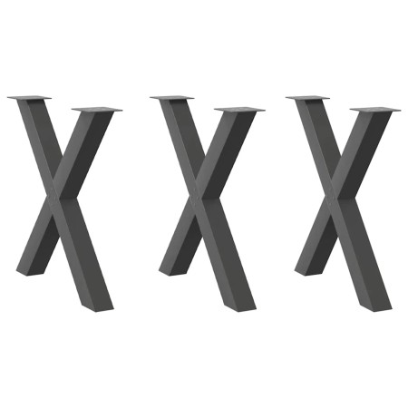 Patas para mesa de comedor en forma de X 3 uds antracita acero de , Patas para mesas - Ref: Foro24-4012990, Precio: 150,38 €,...
