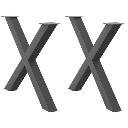Patas para mesa de comedor en forma de X 2 uds antracita acero de , Patas para mesas - Ref: Foro24-4012986, Precio: 121,62 €,...