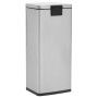 Cubo basura con pedal antihuellas 30L acero inoxidable plateado de vidaXL, Cubos de la basura y papeleras - Ref: Foro24-14957...