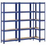 Estanterías de 5 baldas 3 uds madera contrachapada y acero azul de , Estanterías industriales - Ref: Foro24-4016941, Precio: ...