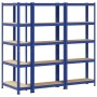 Estanterías de 5 baldas 3 uds madera contrachapada y acero azul de , Estanterías industriales - Ref: Foro24-4016941, Precio: ...