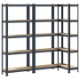 Estante almacenaje 5 niveles 3 uds acero y madera contrachapada de , Estanterías industriales - Ref: Foro24-4016943, Precio: ...