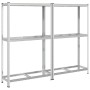 Estantes para neumáticos de 2 capas 2 uds acero plateados de , Estanterías industriales - Ref: Foro24-4016969, Precio: 107,39...