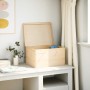 Caja de madera con tapa madera maciza de pino 40x30x23 cm de , Cestas para almacenaje - Ref: Foro24-4017390, Precio: 64,25 €,...