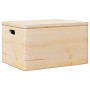 Caja de madera con tapa y asas madera maciza pino 40x30x23 cm de , Cestas para almacenaje - Ref: Foro24-4017392, Precio: 51,0...