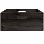 Caja de madera con asas madera maciza pino negra 40x30x13 cm de , Cestas para almacenaje - Ref: Foro24-4017399, Precio: 30,88...