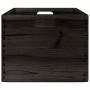 Caja de madera con asas madera maciza pino negra 40x30x23 cm de , Cestas para almacenaje - Ref: Foro24-4017400, Precio: 41,21...