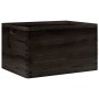 Caja de madera con asas madera maciza pino negra 40x30x23 cm de , Cestas para almacenaje - Ref: Foro24-4017400, Precio: 41,21...