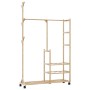 Perchero con estantes y ruedas 100x38x175,5 cm bambú de , Organizadores de vestidores y perchas de barra - Ref: Foro24-400891...