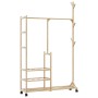 Perchero con estantes y ruedas 100x38x175,5 cm bambú de , Organizadores de vestidores y perchas de barra - Ref: Foro24-400891...