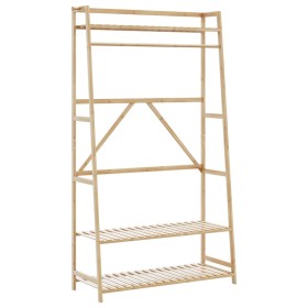 Perchero con estantes bambú 110x40x180 cm de , Organizadores de vestidores y perchas de barra - Ref: Foro24-4008925, Precio: ...