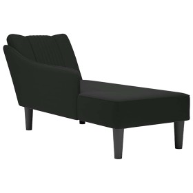 Chaise longue con reposabrazos derecho terciopelo negro de , Divanes - Ref: Foro24-4009797, Precio: 99,24 €, Descuento: %
