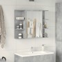 Armario de espejo de baño contrachapada gris 80x20,5x64 cm de , Tocadores de baño - Ref: Foro24-856035, Precio: 61,66 €, Desc...