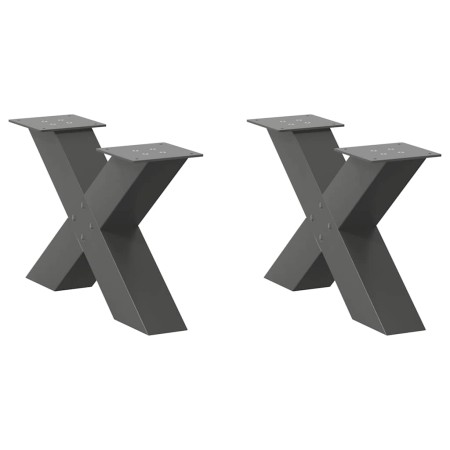 Patas de mesa centro forma X 2uds acero antracita 50x(30-31) cm de , Patas para mesas - Ref: Foro24-4012938, Precio: 81,52 €,...