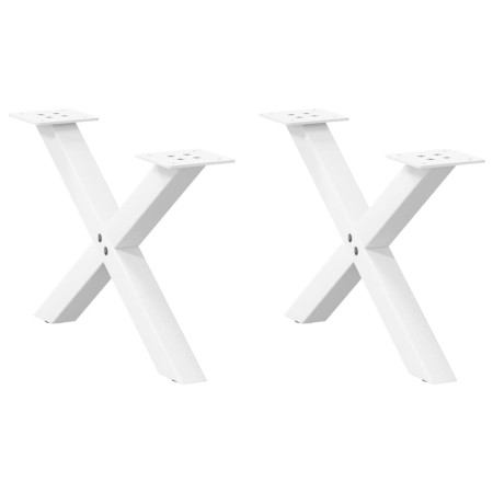 Patas de mesa de centro forma X 2uds acero blanco 60x(30-31) cm de , Patas para mesas - Ref: Foro24-4012881, Precio: 53,54 €,...