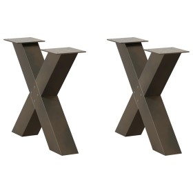 Patas de mesa centro forma X 2uds acero natural 50x(42-43) cm de , Patas para mesas - Ref: Foro24-4012959, Precio: 86,47 €, D...