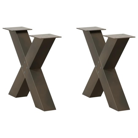 Patas de mesa centro forma X 2uds acero natural 50x(42-43) cm de , Patas para mesas - Ref: Foro24-4012959, Precio: 86,47 €, D...
