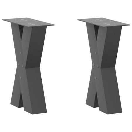 Patas para mesa de centro en forma de X 2 uds antracita acero de , Patas para mesas - Ref: Foro24-4012950, Precio: 78,93 €, D...