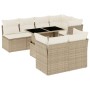 Set de sofás de jardín y cojines 8 piezas ratán sintético beige en Conjuntos de jardín | Comprar online en Foru.es