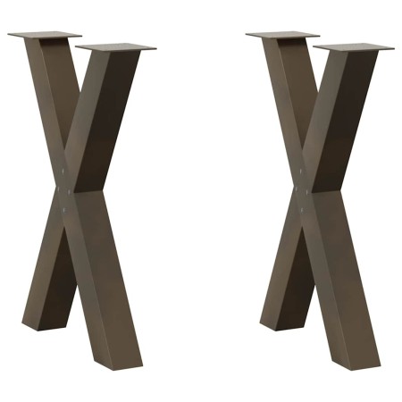 Patas para mesa comedor forma X 2uds acero natural 50x(72-73)cm de , Patas para mesas - Ref: Foro24-4012971, Precio: 102,98 €...