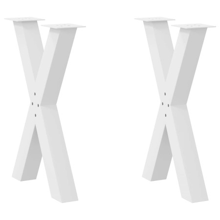 Patas para mesa de comedor en forma de X 2 uds acero blanco de , Patas para mesas - Ref: Foro24-4012973, Precio: 112,31 €, De...