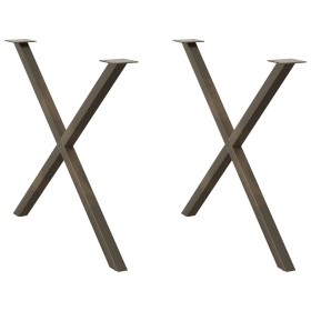 Patas para mesa comedor forma X 2uds acero natural 90x(72-73)cm de , Patas para mesas - Ref: Foro24-4012927, Precio: 62,84 €,...