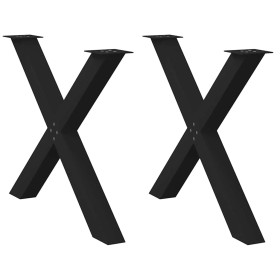 Patas para mesa de comedor en forma de X 2 uds acero negro de , Patas para mesas - Ref: Foro24-4012984, Precio: 116,64 €, Des...