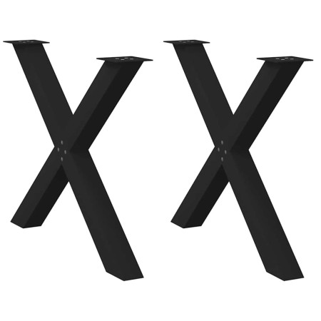 Patas para mesa de comedor en forma de X 2 uds acero negro de , Patas para mesas - Ref: Foro24-4012984, Precio: 116,64 €, Des...