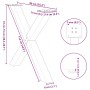 Patas para mesa de comedor en forma de X 2 uds acero negro de , Patas para mesas - Ref: Foro24-4012984, Precio: 116,64 €, Des...
