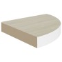 Estante de esquina de pared 4 uds MDF roble/blanco 35x35x3,8 cm en Estanterías | Comprar online en Foru.es