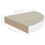 Estante de esquina de pared 4 uds MDF roble/blanco 35x35x3,8 cm en Estanterías | Comprar online en Foru.es